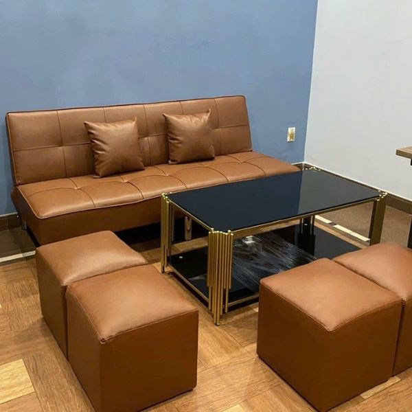 Thanh lý bộ sofa bed kèm bàn kính cao cấp mới 98%