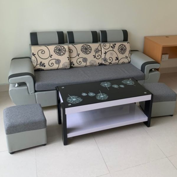 Thanh lý bộ sofa kèm bàn bọc nỉ giá rẻ SF045