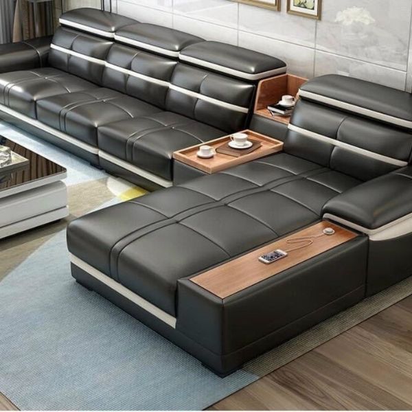 Bộ bàn ghế sofa bọc da cao cấp thanh lý