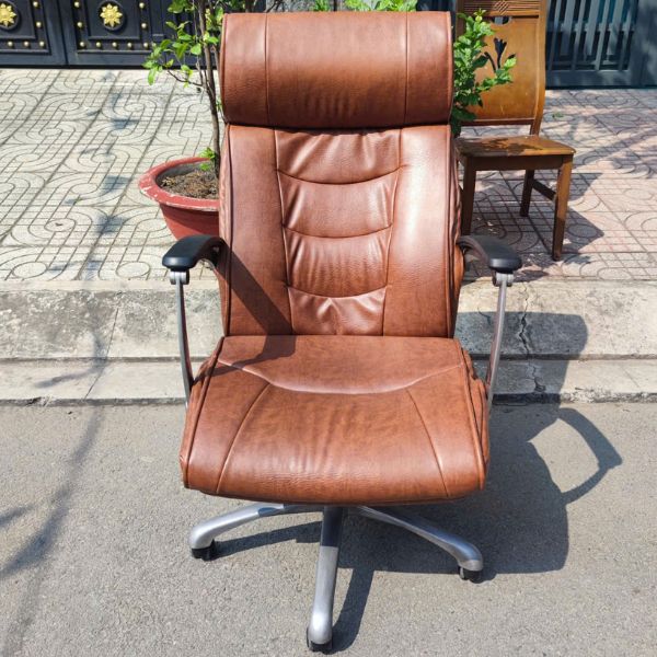 Ghế giám đốc 2 bọc da cao cấp màu nâu