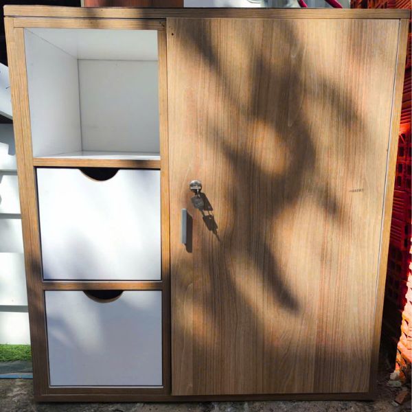 Tủ hồ sơ 80cm MFC màu trắng mới 98%