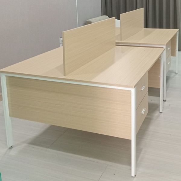 Bàn làm việc cụm 1M2 chân sắt mặt gỗ MDF 98%