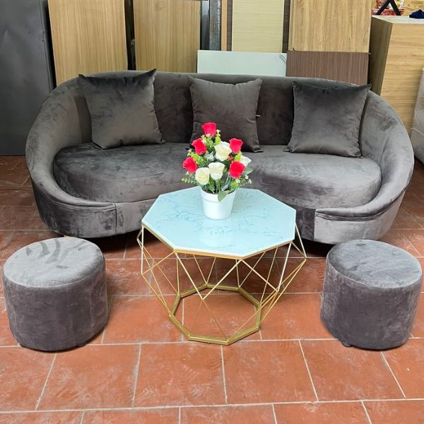 Bộ sofa tiếp khách hàn quốc bọc nhung cao cấp