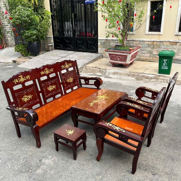 Thanh lý bộ salon gia đình gỗ cẩm lai xưa