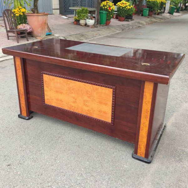 Thanh lý Bàn giám đốc gỗ MDF 1m6x80cm màu nâu