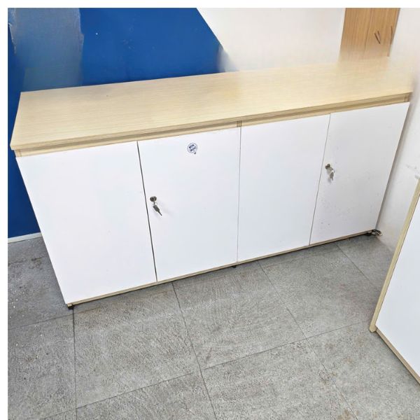 Thanh lý Tủ hồ sơ, tủ tài liệu thấp 4 cánh màu xám