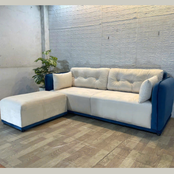Sofa chữ L vải nhung cao cấp sang trọng êm ái mới 100%