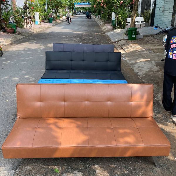 Thanh Lý Bộ Sofa Bed Da Simili Cam Giá Rẻ