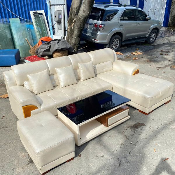 Sofa chữ U bọc da cao cấp kèm bàn giá rẻ