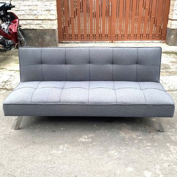 Sofa giường bọc vải màu xám thanh lý