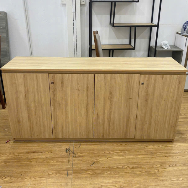 Thanh lý tủ hồ sơ thấp 4 cánh gỗ MDF 1m65x80cm