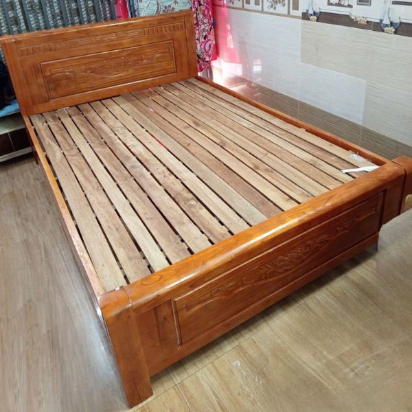Giường gỗ xoan đào 1m4 giá rẻ bền chắc giao nhanh