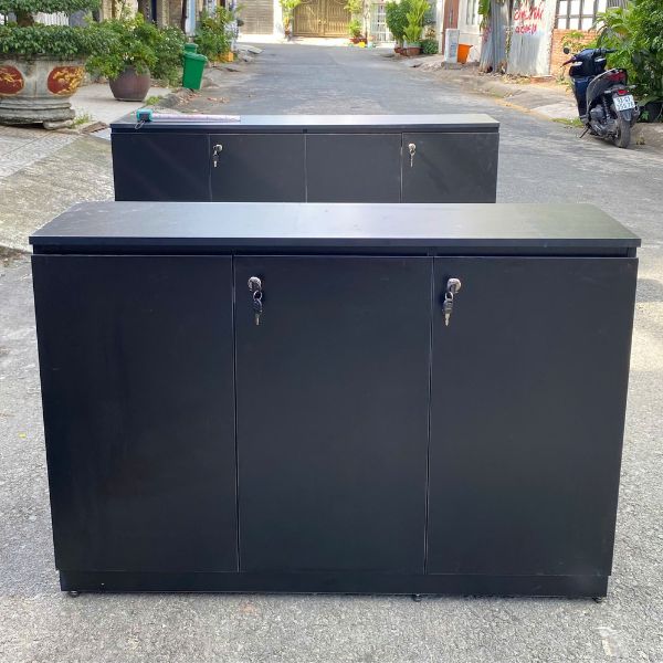 Tủ tài liệu văn phòng thấp 3 cánh 1m2 như mới