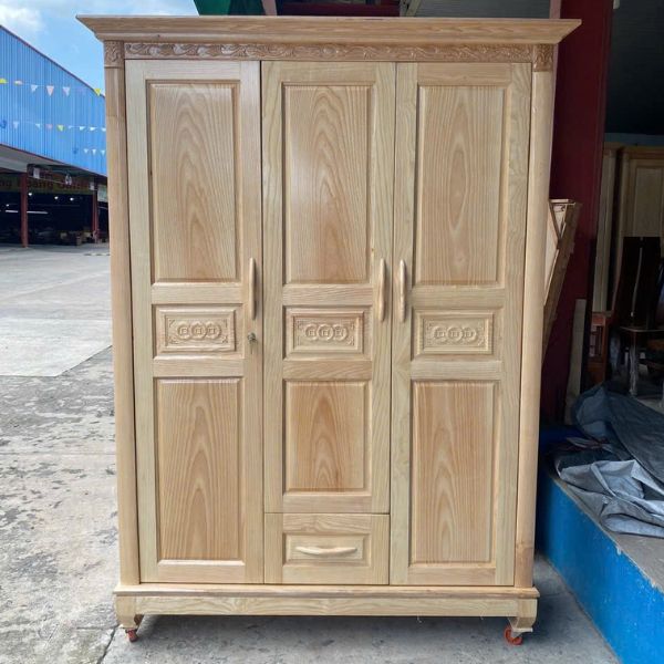 Tủ quần áo gỗ sồi 3 cánh bền đẹp sang trọng