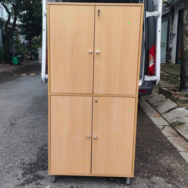 Thanh lý tủ hồ sơ 4 cánh màu nâu hiện đại