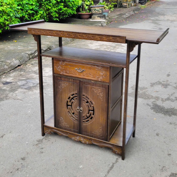 Kệ thờ Phật gỗ tự nhiên thiết kế sang trọng như mới