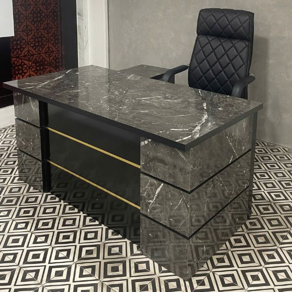 Bàn Giám đốc chữ L mặt vân đá sang trọng thanh lý