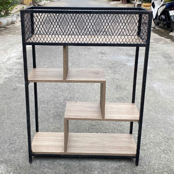 Thanh lý kệ sắt trang trí mặt gỗ MDF giá rẻ
