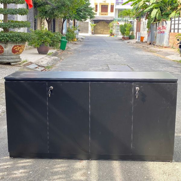 Tủ gỗ đựng tài liệu thấp 4 cánh gỗ MDF như mới