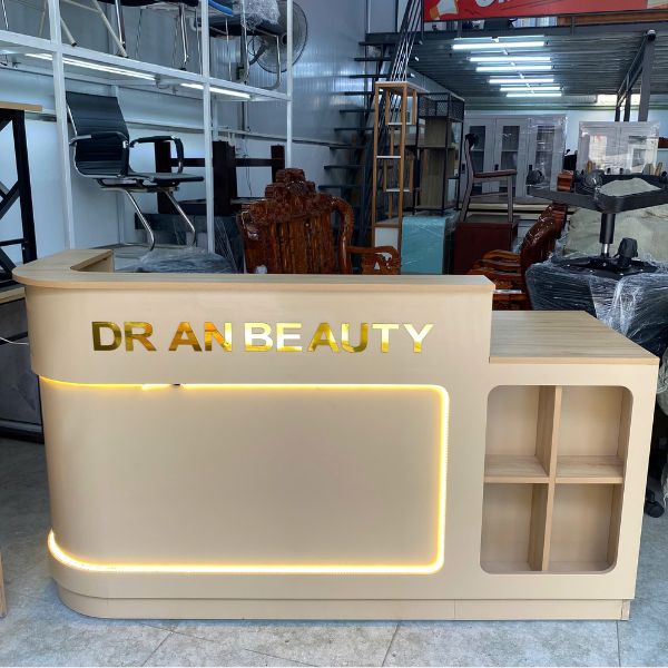 Quầy lễ tân chữ L bo cong hiện đại tồn kho