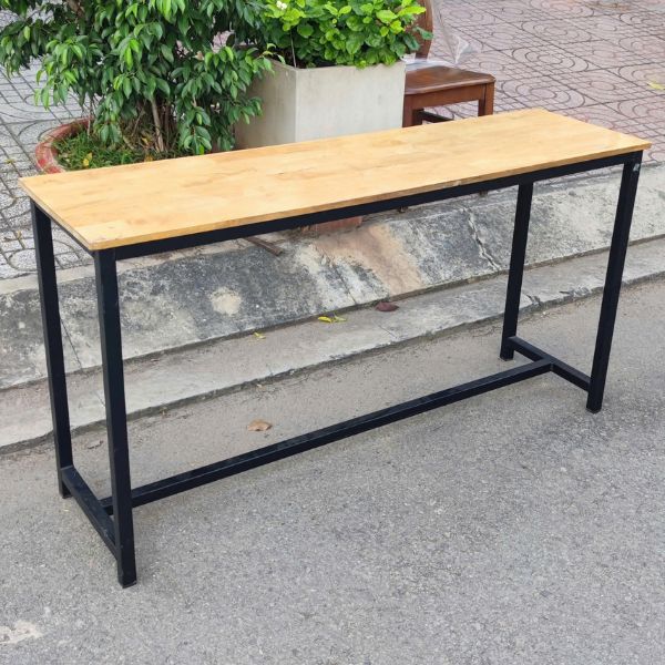 Bàn học sinh mặt gỗ chân sắt 1m4 cũ đẹp