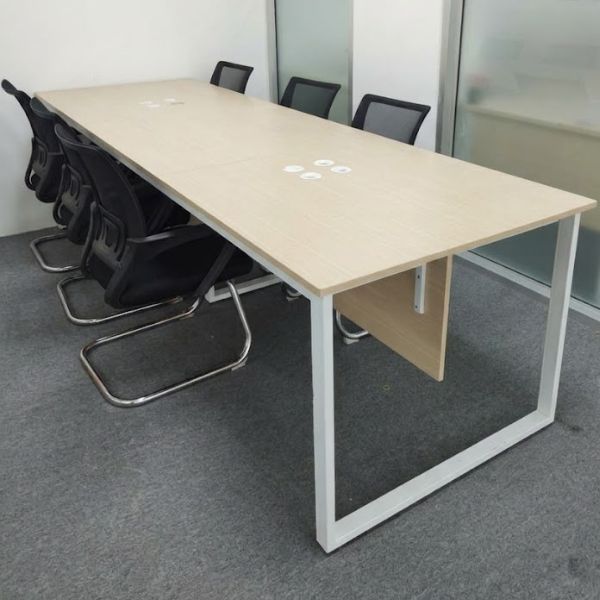 Bàn họp bàn làm việc nhóm chân sắt 2m8x90cm thanh lý