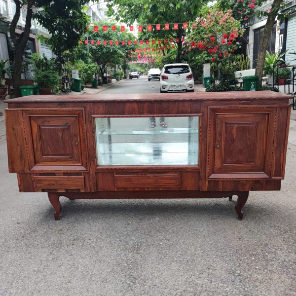 Tủ kệ tivi gỗ cẩm lai 1m2 dày dặn mới 90%