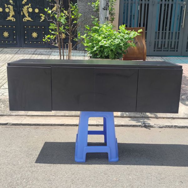 Tủ hồ sơ treo gỗ MDF 4 cánh màu đen như mới