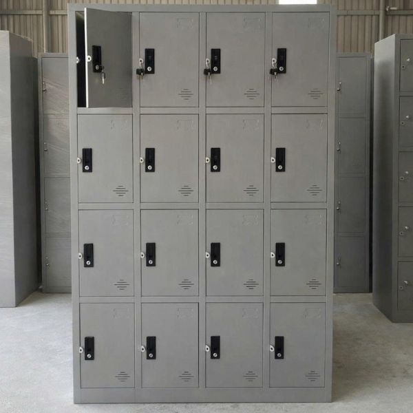 Thanh lý tủ sắt locker 16 ngăn cánh mở hiện đại