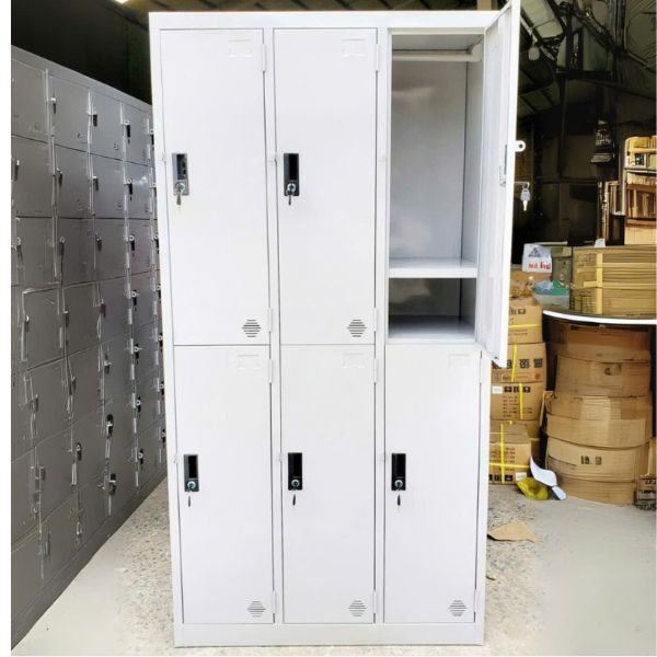 Thanh lý tủ locker sắt 6 cánh mở dày dặn mới 99%