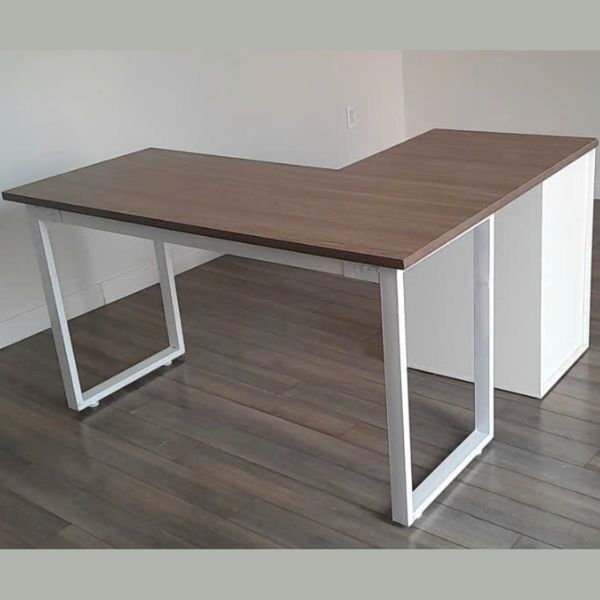 Thanh lý bàn làm việc văn phòng chữ L chân sắt sang trọng