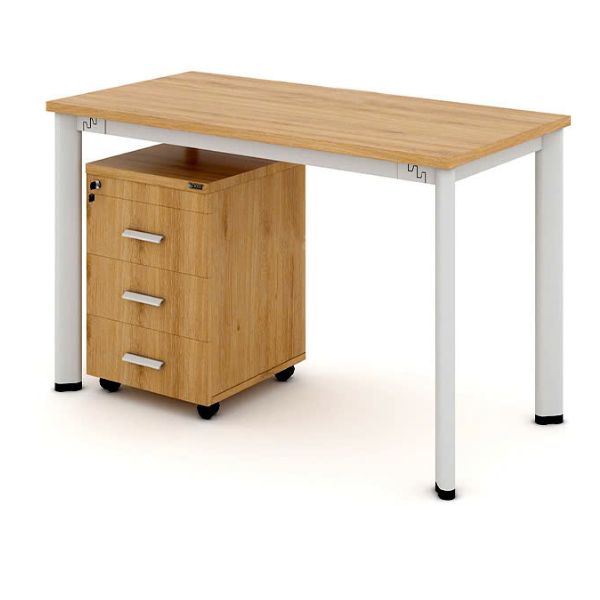 Bàn làm việc 1m2 chân sắt Elip hiện đại tồn kho